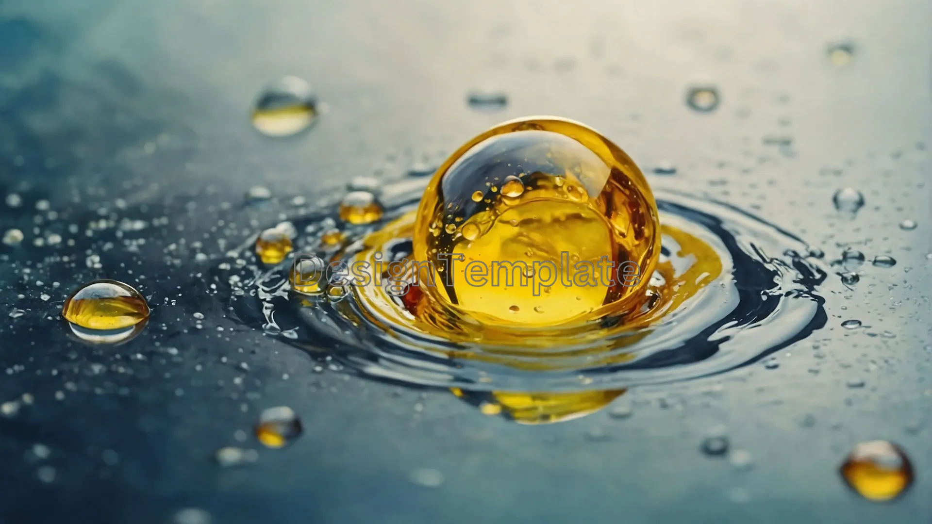 Yellow Color Water Drop Digital Background Image